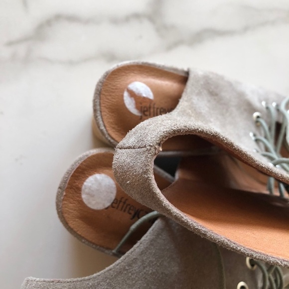 Jeffrey Campbell Carolyn Lace-Up Wedge Sandal Tan - Picture 9 of 13